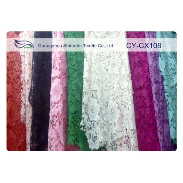 Nylon Cotton Embroidered Lace Fabric with 120cm Width CY-CX108