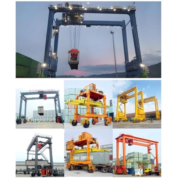Remote Control Diesel Engine RTG Rubber Tyred Gantry Crane with 15-50 Ton Capacity for Container Lifting
