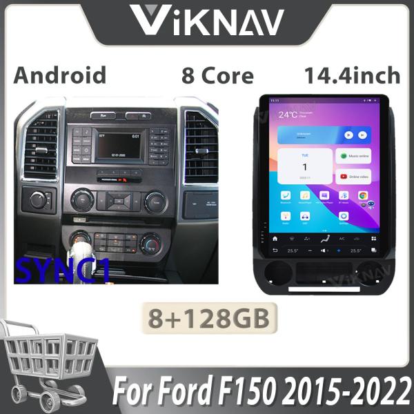 Viknav Car Radio For Ford F150 (2015-2022) 14.5 inch Upgrade Android Auto Audio MultimediaPlayer GPS Touch Screen