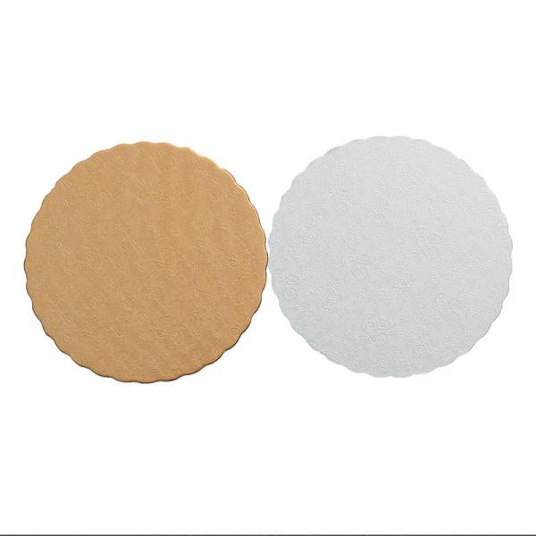 8 Inches Round Silver Gold Embossed Foil Cake Boards