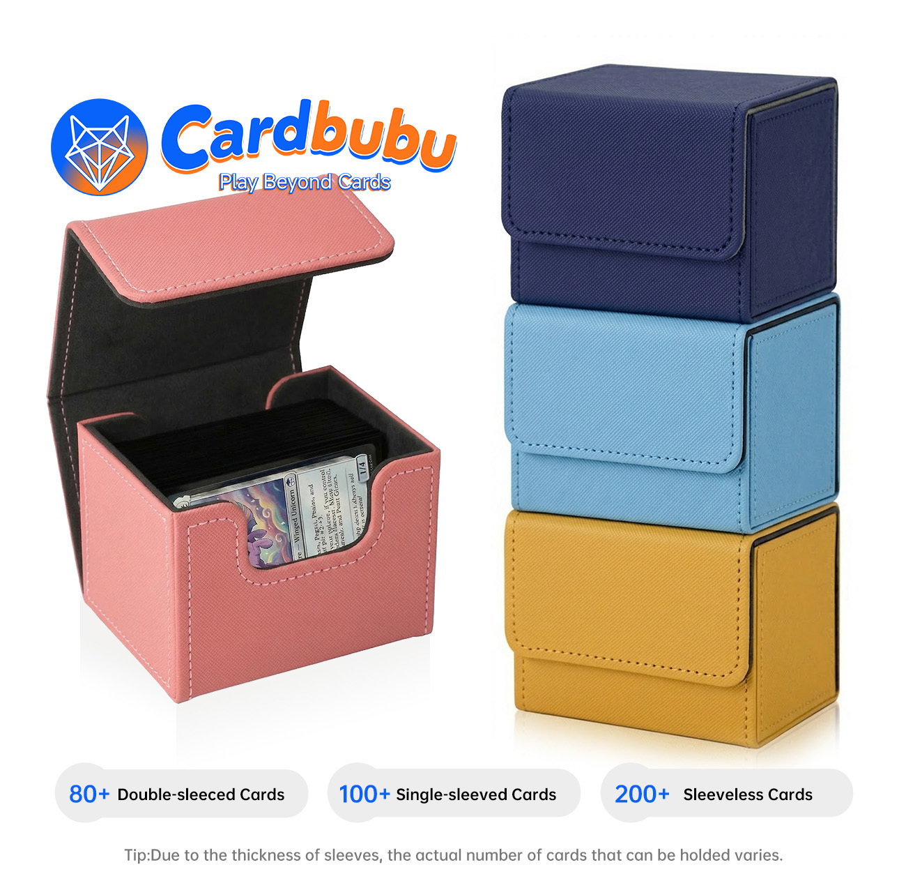 Luxury Custom Deck Box PU Leather 3.95inch Mtg Multi Deck Box