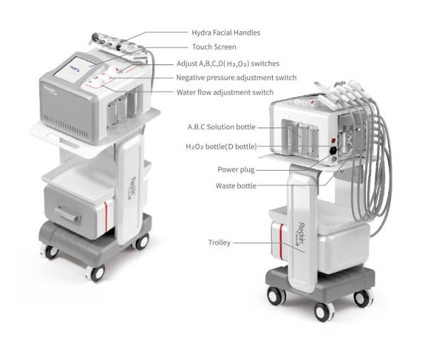 Portable 5 In 1 Hydro Dermabrasion Facial Machine With 10.4 Inch Screen