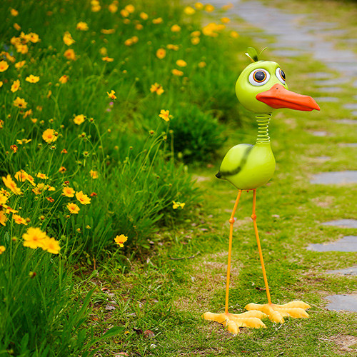 Сад металла утюга ODM орнаментирует птицу Handmade металла большую зеленую