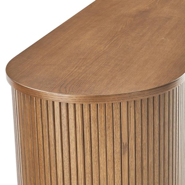 Medieval Style Walnut Simple Bedroom Bedside Table Roller Shutter Door Cabinet