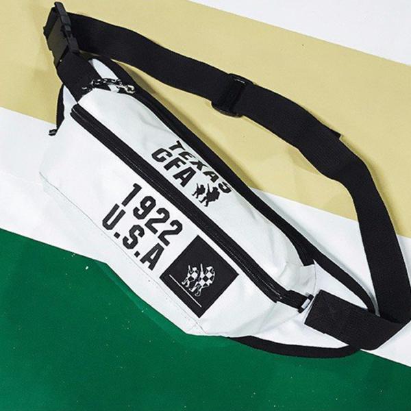 Hip hop earth cool Fanny pack pure color retro cross body bag with character word mother and daughter bag