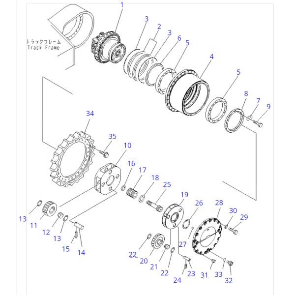 PC400-7 PC400-8 Final Drive 208-27-00312 208-27-00311 208-27-00250 208-27-00251 208-27-00252