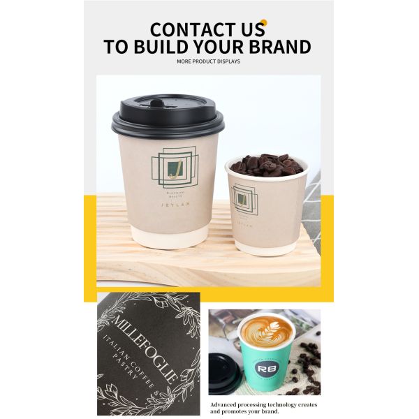 Biodegradable Double Wall Disposable Paper Glass for Hot Coffee