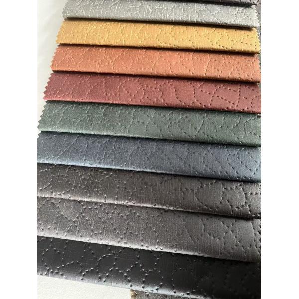 Knitted Abrasion Resistant Leather Look Fabric Faux Leather Upholstery Fabric