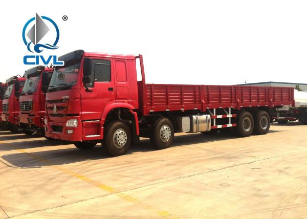 SINOTRUK HOWO 8x4 Heavy Cargo Trucks / Diesel Box Stake Truck , STRONGEST TRACTOR