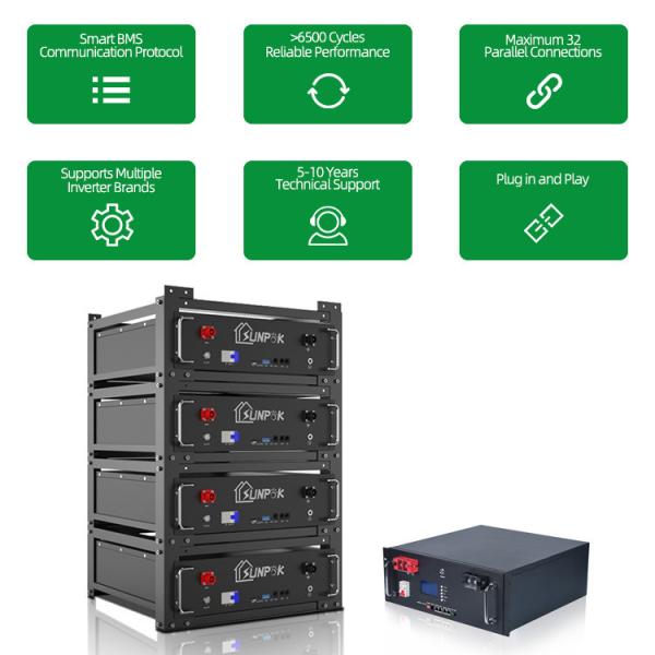 Умная система хранения литийных батарей BMS All in One Off Grid / Hybrid Grid Energy Wall Rack.