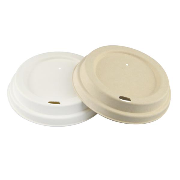 Eco Friendly Biodegradable Compostable Cups Cover Sugarcane Bagasse 90 mm Round Cup Eith Lid For Smoothie And Coffee