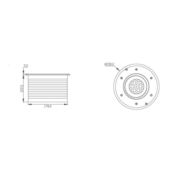 Врезанная установка на открытом воздухе 24в привела крышку нержавеющей стали светов Ингроунд
