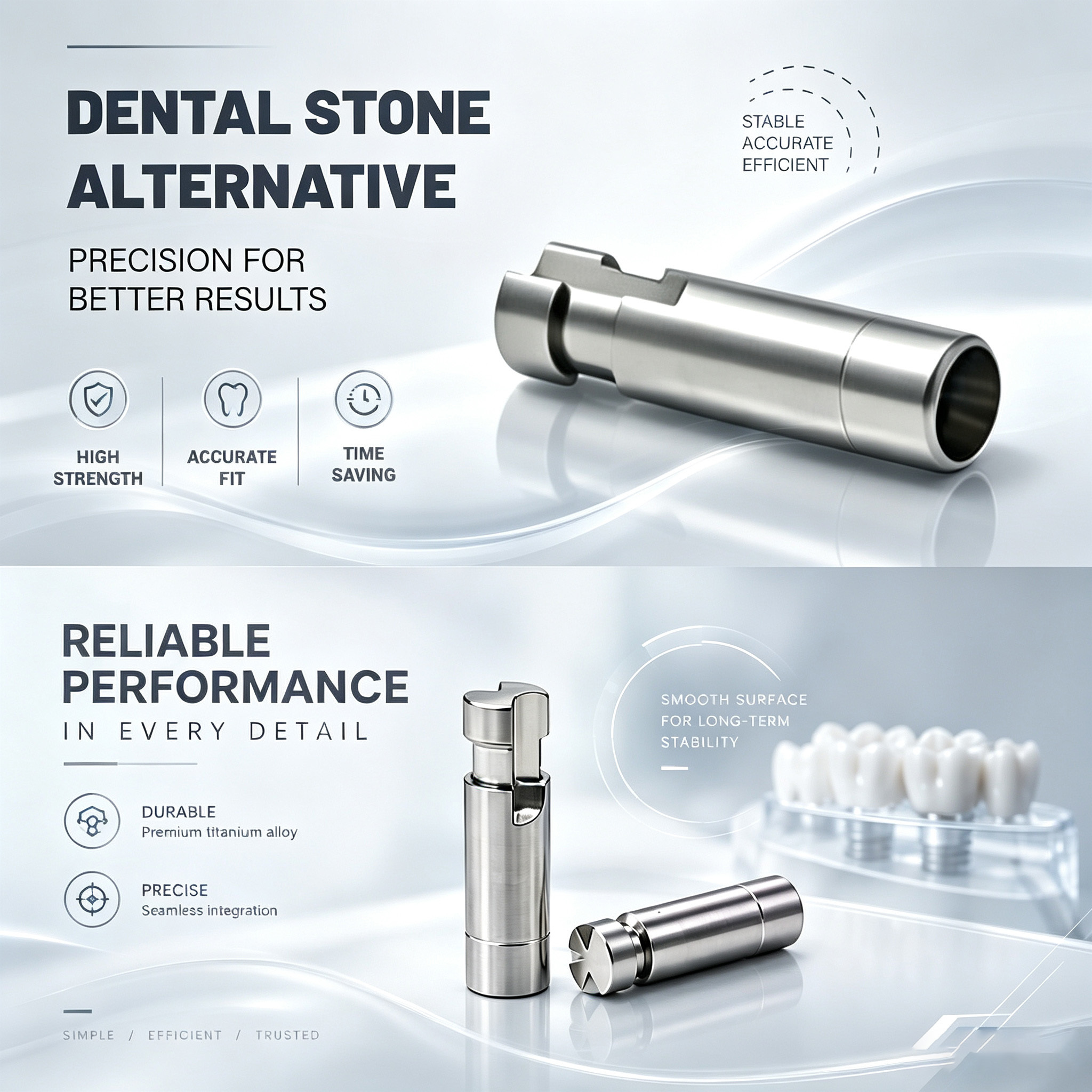 Customized TC4 Titanium Alloy Gypsum Substitute with Positioning Slot