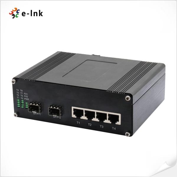Comutador Ethernet industrial de 4 portas 10/100TX 802.3at PoE + 2 portas 100FX