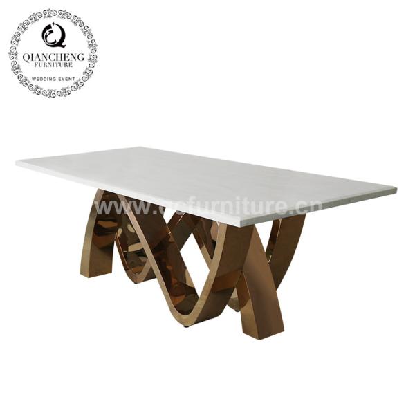 78inch pés de aço inoxidável do metal de Seater da mesa de jantar de mármore luxuosa 8