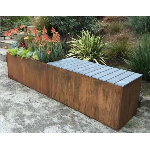 На открытом воздухе благоустраивая Суд плантатора Corten ринва металла прямоугольный стальной