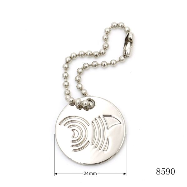 Handbag Metal Logo Tag 24mm Round Metal Charms Customized OEM / ODM