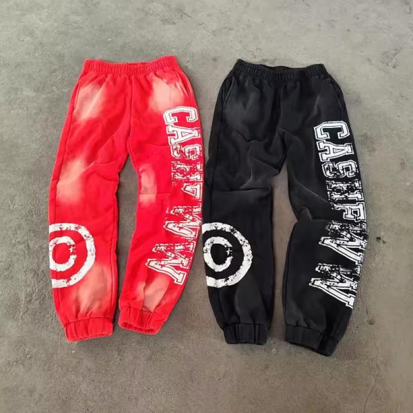 Custom Logo Cropped Hoodies Applique Embroidered Patches Jogging Sweatsuits Acid Wash Tracksuits Jogger Sweatpants Men Set