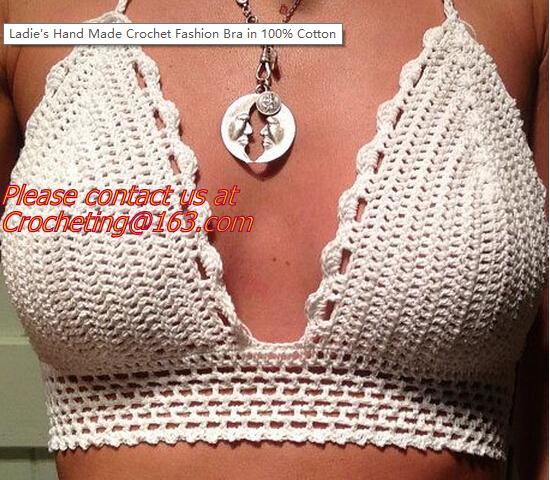 summer sexy cotton handmade crochet bikini bra candy swimwear top beachwear top string bra camisole underwear