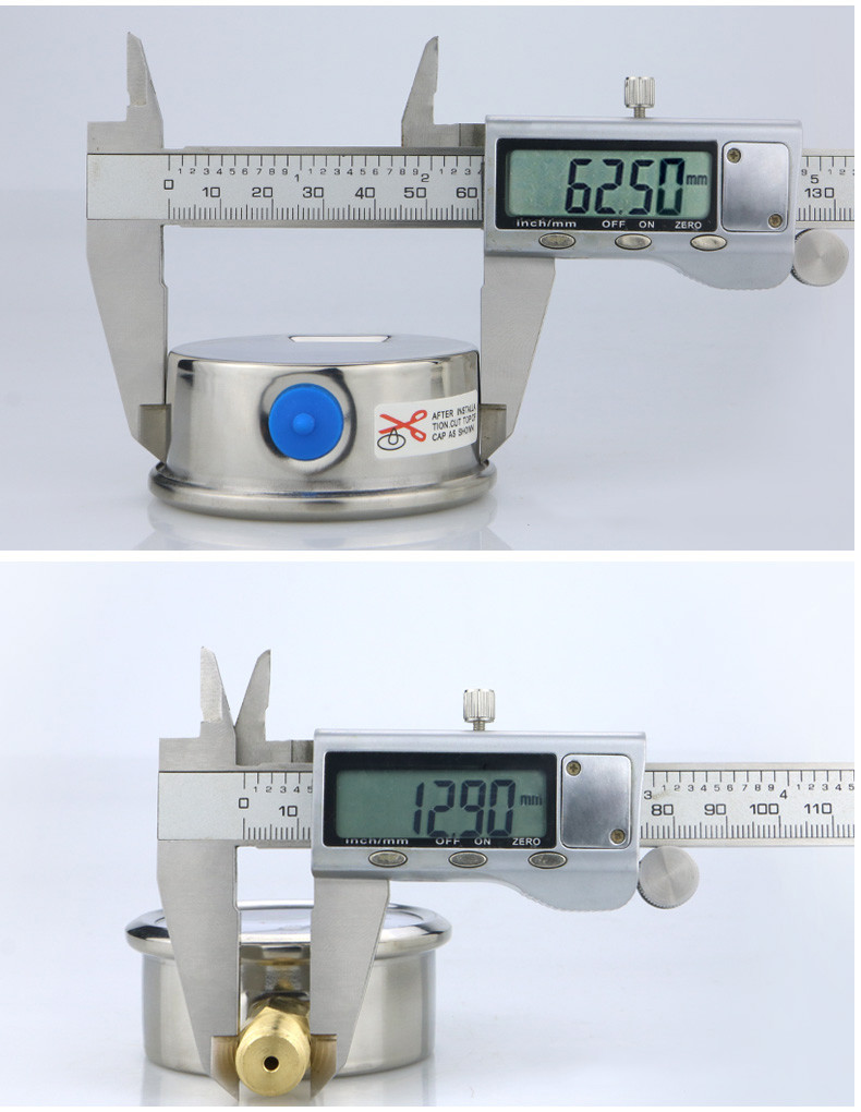 60mm Nominal Diameter Steel Manometer Glycerin Filled Pressure Gauge for Hydraulic -40-70C