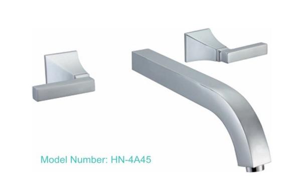 Square Two Handle Vessel Sink Faucets , Concealed Lavatory Basin Tap