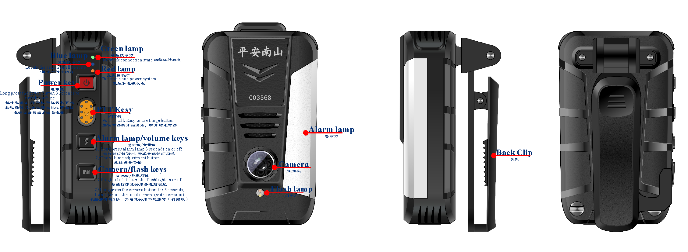Водоустойчивый кот 4 LTE 8MP 4G показывает камеру тела средств массовой информации