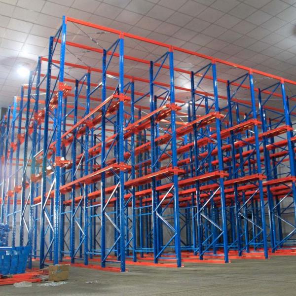 Powder Coated Steel Construction Drive In Racking For Heavy Duty Warehouse Storage