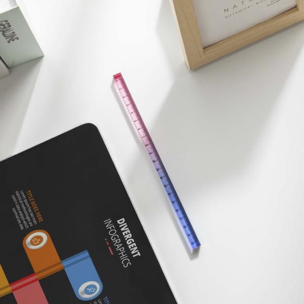 School Creative Stationery Gradient Color Acrylic Transparent Cubic Ruler