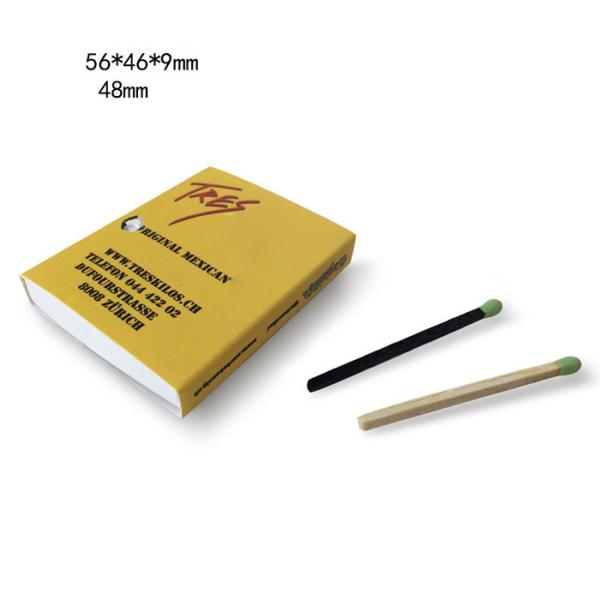 Custom printing personal logo colored matches with wooden stick