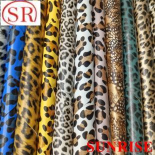 High Quality Animal Pattern Synthetic Leopard Print Leather Fabric for Waistband Chairs
