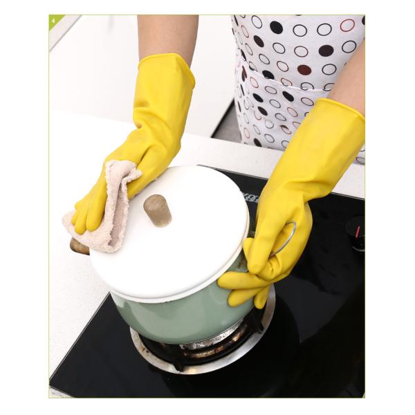 32CM Latex Household Glove Cleaning Bowl Unflocked Lining Latex Gloves Chemicals