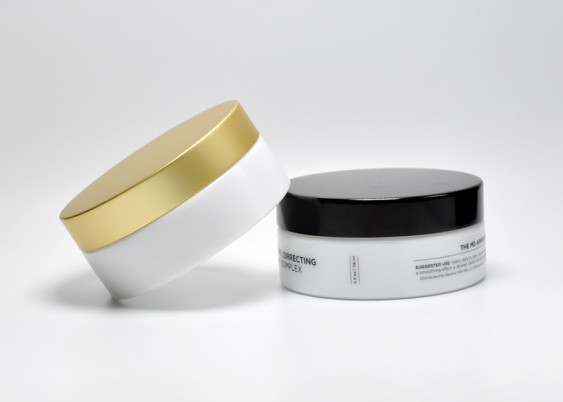 Sustainable 4OZ 120ml opal white glass cosmetic jars, low profile glass jars for cream packaging,custom packaging design