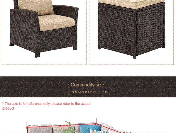 Restaurant Outdoor Light Luxury PE Rattan Sofa Set Patio Waterproof Metal Furniture