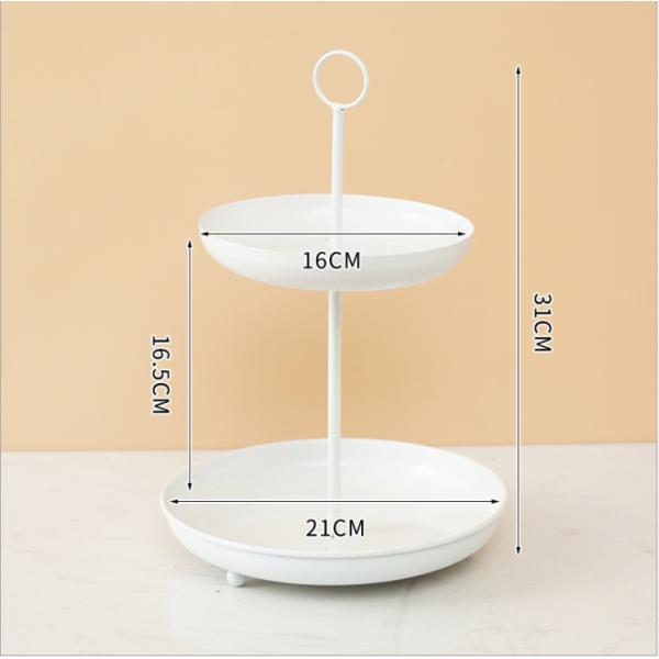 Anti Rust Double Tier 31cm Height Steel Fruit Basket