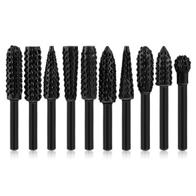 1/4 de barragem rotativa Rasp File Rasp Burrs 5 PCS/Set Borração redonda de madeira para trabalhos de madeira