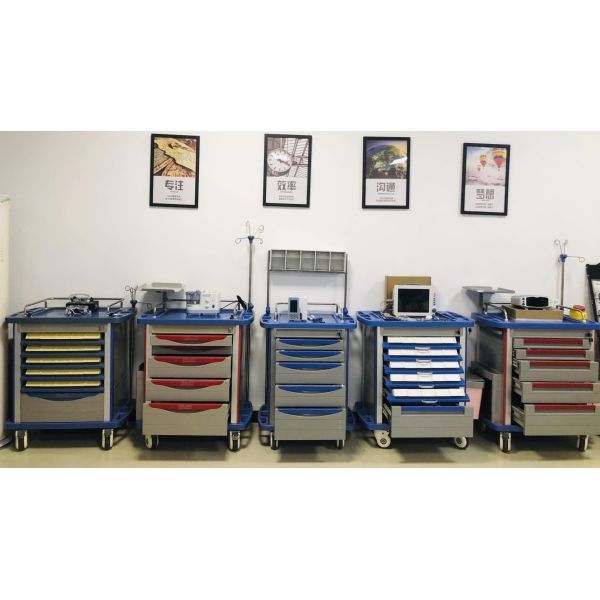 Medical Wheels Cart High Quality ABS Hospital Trolley for Sale Multi-functions Transfer Good Price Patient Record Trolley