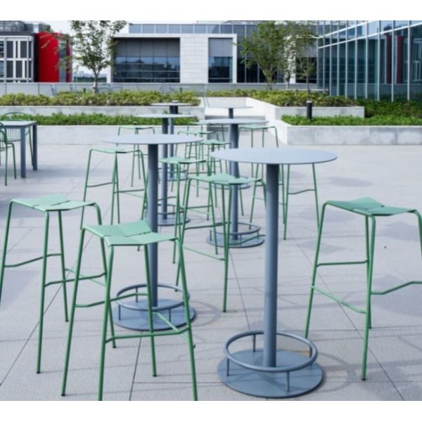 Zinc Plating Outdoor Chair And Table Powder Coated Metal Bistro Table For Patio Pub