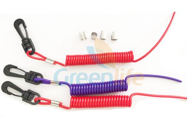 Elastic Coil Style Jet Ski Safety Lanyard Tethers Durable Outboard Engine Kill Cords