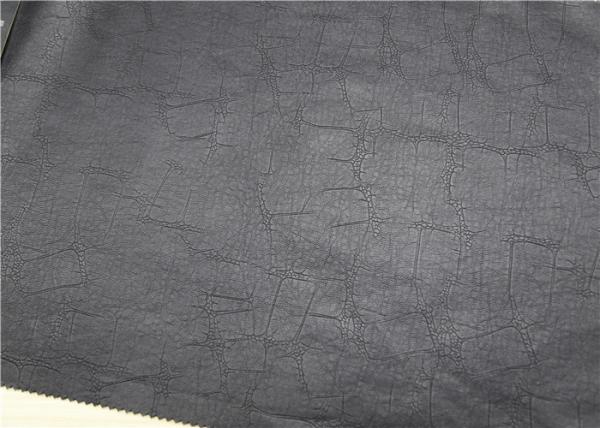 0.5mm Black Embossed PU Leather 100% Viscose Backing Fabric For Garment Bags