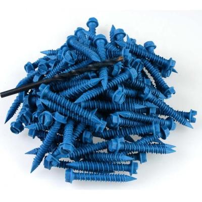 SS 410 Concrete Screws , Slotted Minus Recess Hex Head Diamond Tip To Anchor Masonry , Block & Brick