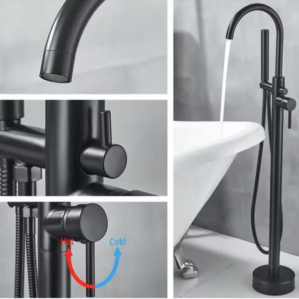 Sustainable Freestanding Bathtub Accessories Chrome Finish SS Faucet For Bathroom