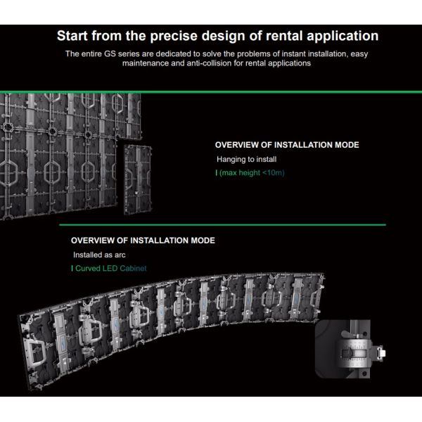 GS Series Outdoor LED Screen P3.91 Video Wall, Shared-Load Power Supply, Stable Rental Solution