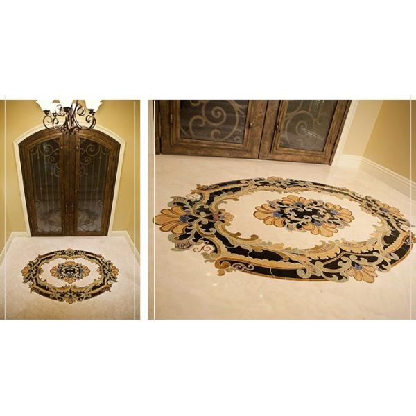 Бежевые медальоны пола мрамора фойе для на открытом воздухе/крытое декоративного