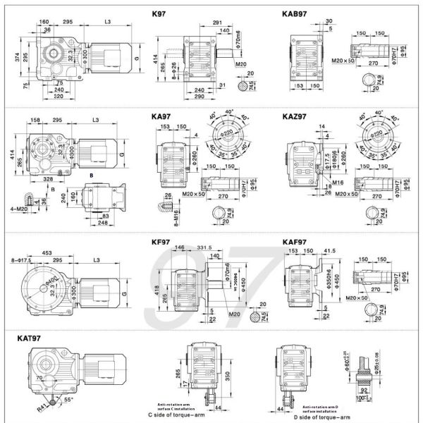 79 Kilowatt 90 Degree High Efficiency Helical Bevel Gearbox Reducer Gear Motor for Industrial Machinery