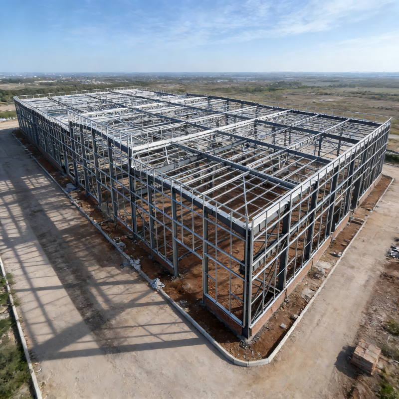 Rust-resistant multi-layer steel structure building with adjustable floor layouts to meet diverse business needs