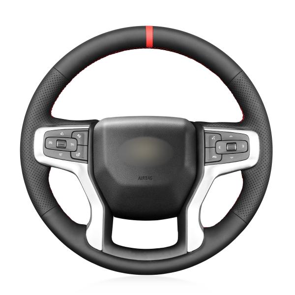 Hand Sewing DIY Artificial Leather Steering Wheel Cover For Chevrolet Silverado 1500 2500 3500 Blazer Suburban Tahoe 2019-2023