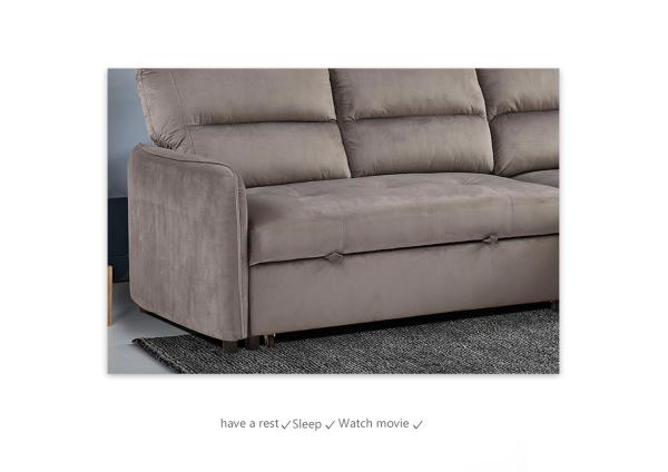 Apartment Corner Folding Sofa Bed Breathable Stain Resistant