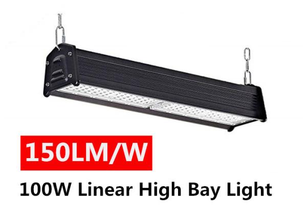 Two Modules Dimmable LED Linear High Bay 150LM / W 100 Watt High Bay Light Fixtures