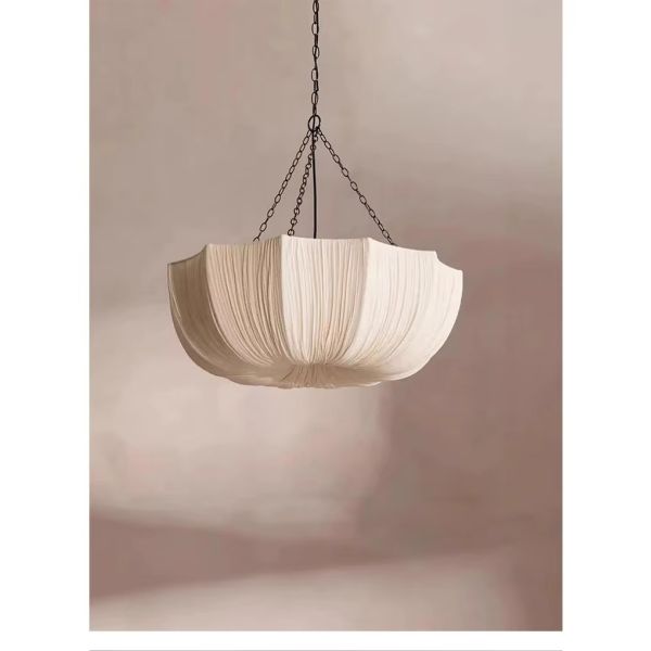 Living Dining Room Chandelier Lighting Wabi Sabi Retro Fabric Pendant Lights (WH-VP-308)