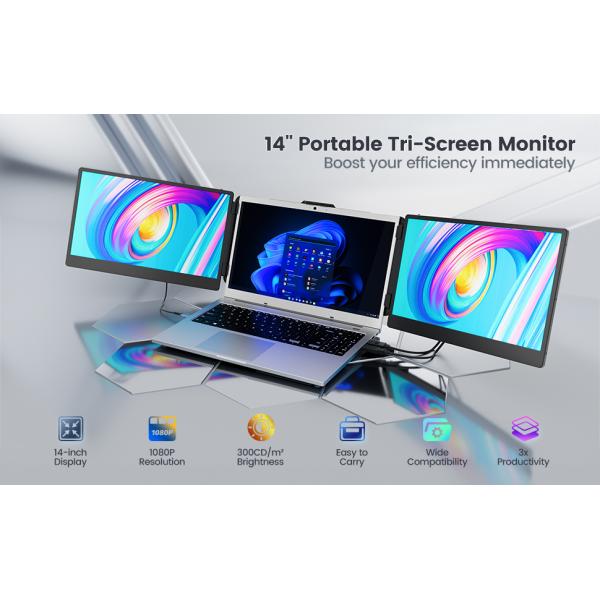 14 дюймовый Ips HD 1080p Multi Triple Monitor Extender для ноутбука для ноутбука Win